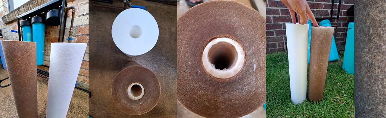 Side-by-side comparison of dirty vs clean water filters highlighting contamination removal | Safer Water